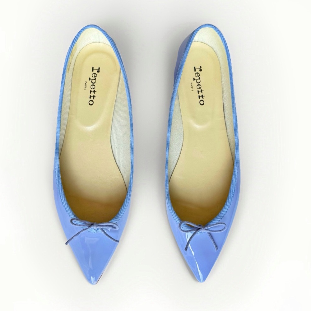 REPETTO LIGHT PURPLE PATENT LEATHER BRIGITTE POINTED TOE BALLET FLAT